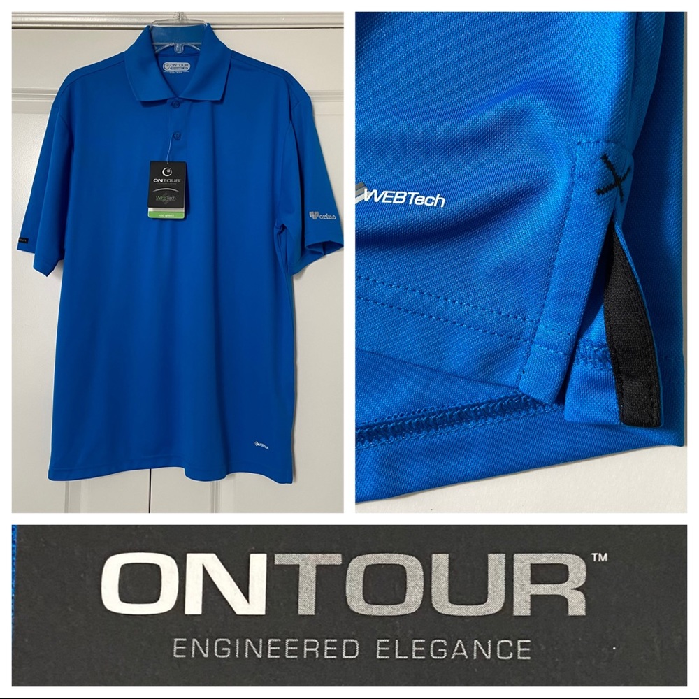 NWT Men’s M Golf SS Polo, Blue